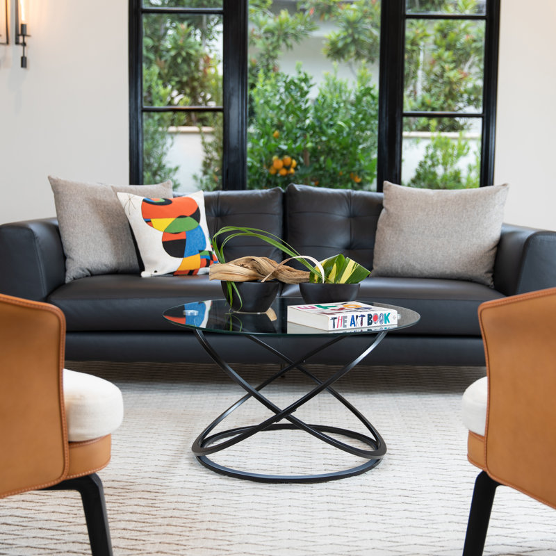 Etta Avenue™ Dimitri Galaxy Tempered Glass Round Coffee Table
